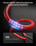 FEDUS 3 Core Pure Copper Power Cable Cord Flame Retardant Heavy Duty Industrial Grade Heavy Load Flexible Heat Resistant Electrical 100% Oxygen-Free Copper Wire for Home Appliances