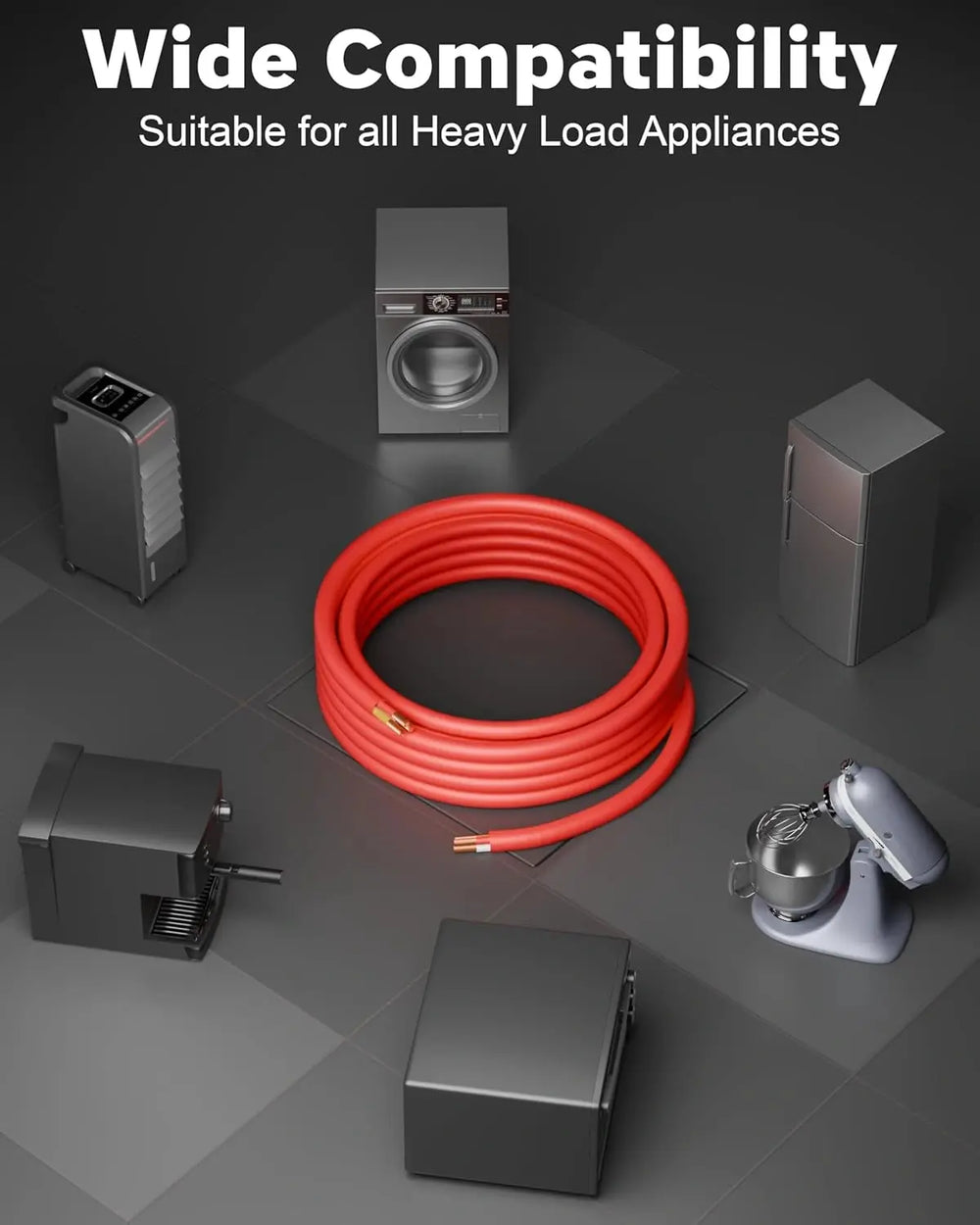 FEDUS 3 Core Pure Copper Power Cable Cord Flame Retardant Heavy Duty Industrial Grade Heavy Load Flexible Heat Resistant Electrical 100% Oxygen-Free Copper Wire for Home Appliances FEDUS