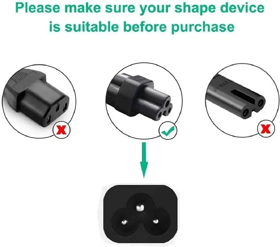 FEDUS 3 Pin AC Laptop Power Cord Cable Notebook Computer Replacement Charger Cord Wire 18AWG Laptop Adapter Power Cable Laptop Charger Power Cord Universal Mickey Mouse Connector Power Cord FEDUS