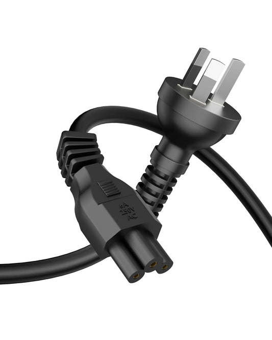 FEDUS 3 Prong AU Australia SAA 3 Pins Plug 18 AWG Power Cord with IEC 320 C5 AU Plug Clover Leaf Laptop Computer Pure Copper Power Cable for PCs Monitors Power adapters, Printer, Appliances 1.8M
