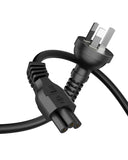 FEDUS 3 Prong AU Australia SAA 3 Pins Plug 18 AWG Power Cord with IEC 320 C5 AU Plug Clover Leaf Laptop Computer Pure Copper Power Cable for PCs Monitors Power adapters, Printer, Appliances 1.8M