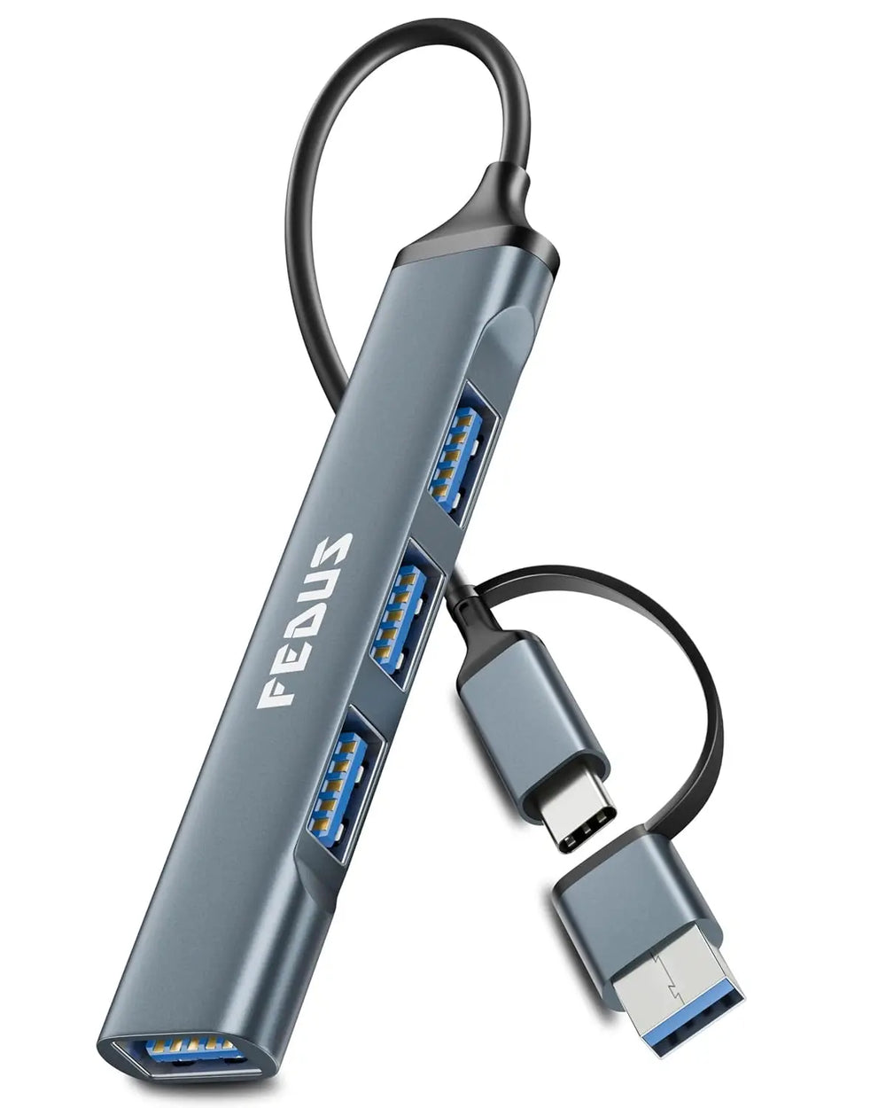 FEDUS 3.0 USB C Hub, 4 in 1 Type C Multi USB Connector Adapter with USB 3.0 & USB 2.0 Ports, USB Expander for Laptop, Mobile, Pc, Printers, Flash Drive, MacBooks, HDD, Camera, Keyboard, Mouse. FEDUS