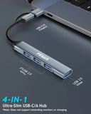 FEDUS 3.0 USB C Hub, 4 in 1 Type C Multi USB Connector Adapter with USB 3.0 & USB 2.0 Ports, USB Expander for Laptop, Mobile, Pc, Printers, Flash Drive, MacBooks, HDD, Camera, Keyboard, Mouse.
