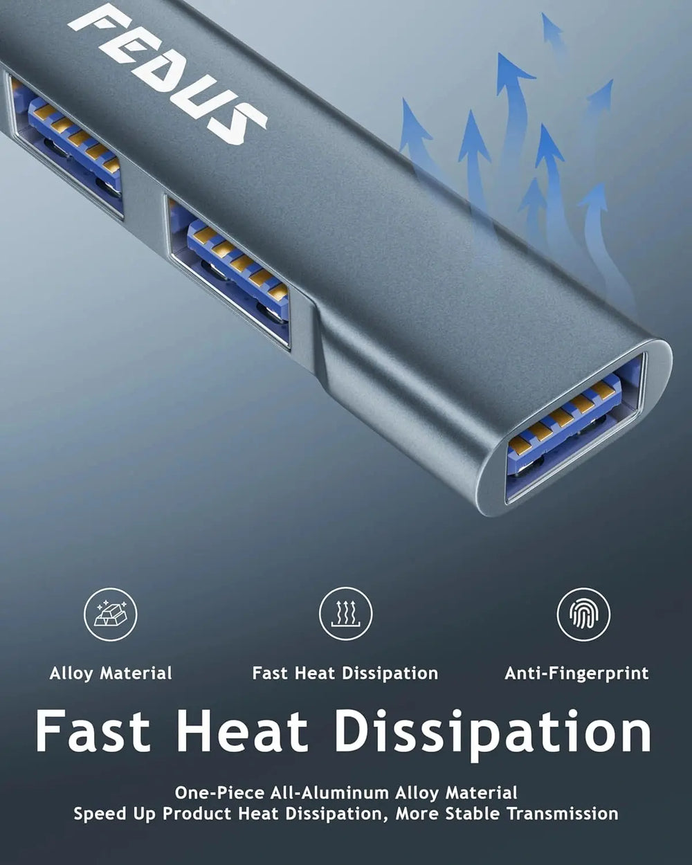 FEDUS 3.0 USB C Hub, 4 in 1 Type C Multi USB Connector Adapter with USB 3.0 & USB 2.0 Ports, USB Expander for Laptop, Mobile, Pc, Printers, Flash Drive, MacBooks, HDD, Camera, Keyboard, Mouse. FEDUS