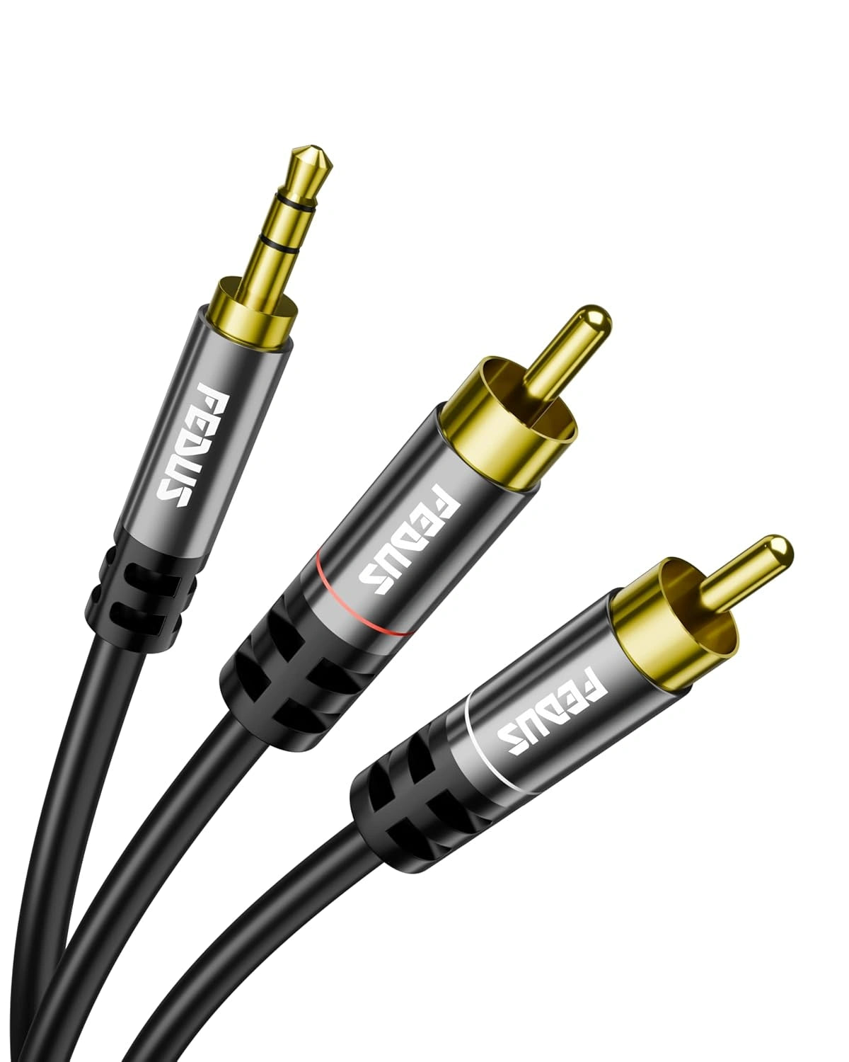 FEDUS 3.5mm to RCA Cable 9.8ft/3M, Rca to 3.5 mm Male Audio Adapter 2RCA Gold Plated Shielded Stereo Y Braided Audio Adapter Cord AUX Cable for Smartphones, MP3, Tablets, Speakers, Home Theatre