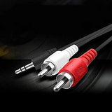 FEDUS 3.5mm Jack Stereo Audio Male to 2 RCA Male Cable AV Audio Video Cable TV-Out Cable Speaker Amplifier Connect RCA Audio Video TRS 3-Pole Male Plug to Dual RCA Male