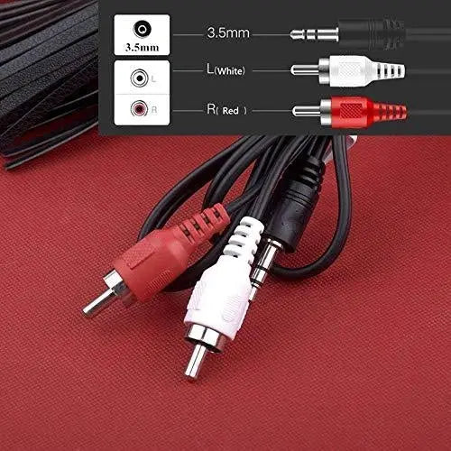 FEDUS 3.5mm Jack Stereo Audio Male to 2 RCA Male Cable AV Audio Video Cable TV-Out Cable Speaker Amplifier Connect RCA Audio Video TRS 3-Pole Male Plug to Dual RCA Male FEDUS