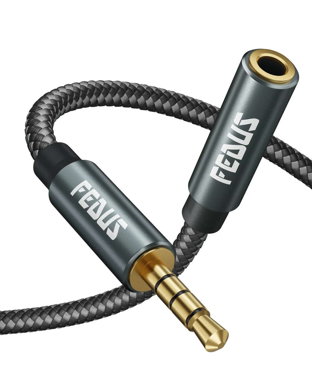 FEDUS 3.5 mm Male to Female Aux Extension Audio Cable with Microphone, Nylon Braided TRRS 4 Pole Stereo Audio Extender Cord Aux Cable for Car, Aux Cable for Speakers, Earphone Headphone, Phone Cheeku Technologies