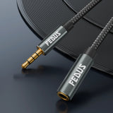 FEDUS 3.5 mm Male to Female Aux Extension Audio Cable with Microphone, Nylon Braided TRRS 4 Pole Stereo Audio Extender Cord Aux Cable for Car, Aux Cable for Speakers, Earphone Headphone, Phone