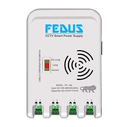 FEDUS 4 Channel SMPS for CCTV, Power Supply Adapter for up to 4 CCTV Security Cameras, CCTV Power Supply SMPS, Power Supply Adapter for Video Surveillance Camera System, CCTV, Dome, Bullet Cameras