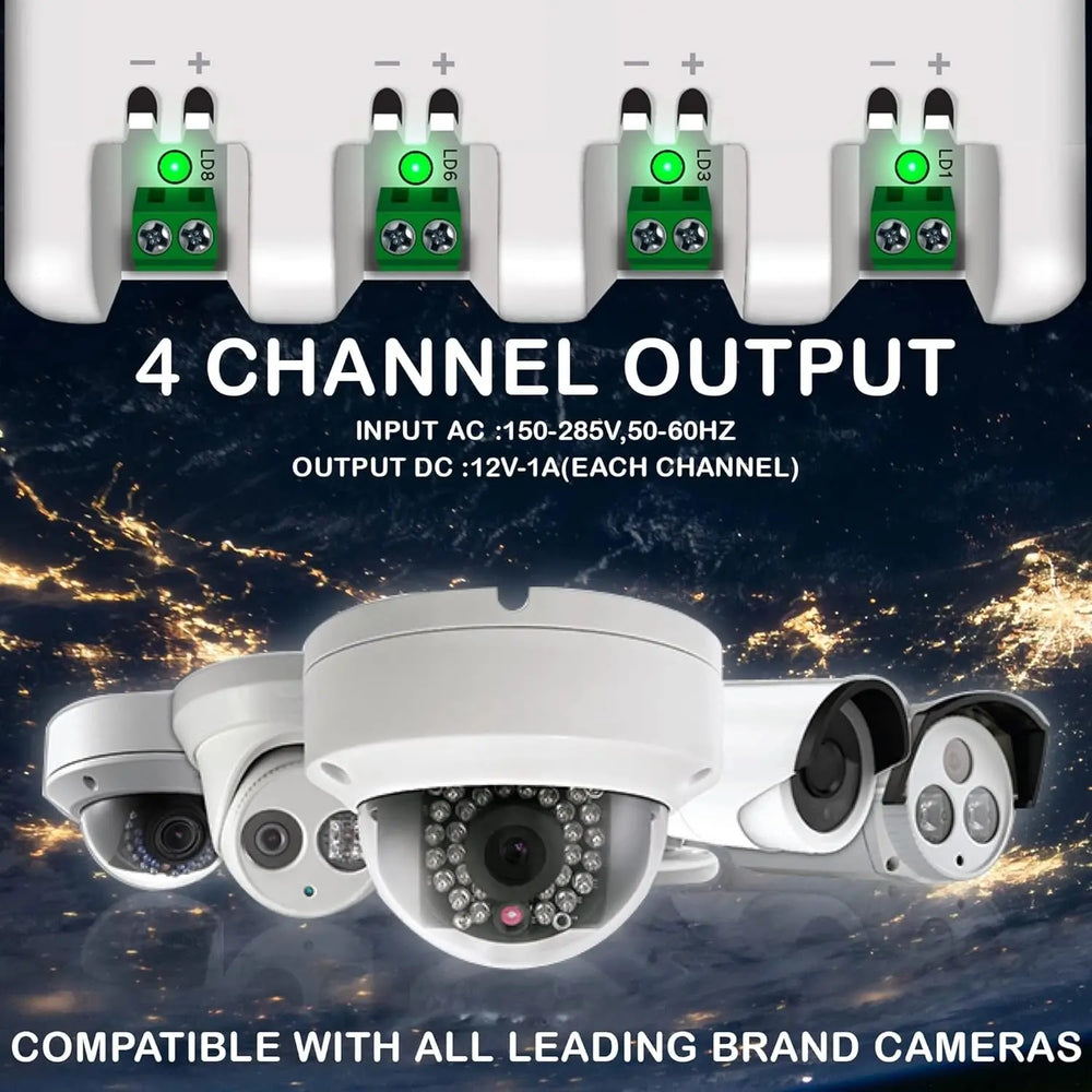 FEDUS 4 Channel SMPS for CCTV, Power Supply Adapter for up to 4 CCTV Security Cameras, CCTV Power Supply SMPS, Power Supply Adapter for Video Surveillance Camera System, CCTV, Dome, Bullet Cameras FEDUS