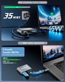 FEDUS 4-in-1 USB Hub Type C Hub, USB C Hub, USB Type C to 4K HDMI adapter Converter, Type C to USB 3.0@5gbps Type a Converter With 65W Power Delivery for MacBook Pro/Air, iPhone, Phones, Tablets, Pc Computer