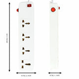 FEDUS spike-buster, Surge Protectors Spike Buster Extension Boards with Switch and Long Wire for Computer (4M/13F)
