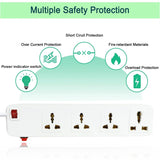 FEDUS spike-buster, Surge Protectors Spike Buster Extension Boards with Switch and Long Wire for Computer (4M/13F)
