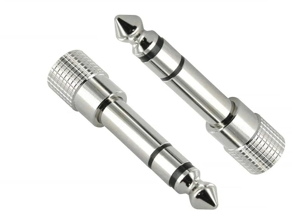 FEDUS 6.35mm Stereo Male to 3.5mm Female Stereo Jack Headphone Adapter Converter - (Pack of 2) Silver FEDUS