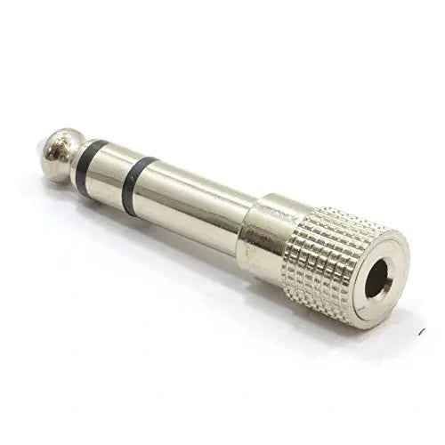 FEDUS 6.35mm Stereo Male to 3.5mm Female Stereo Jack Headphone Adapter Converter - (Pack of 2) Silver FEDUS
