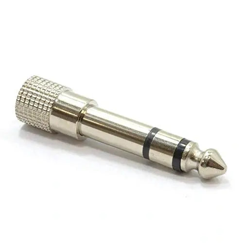 FEDUS 6.35mm Stereo Male to 3.5mm Female Stereo Jack Headphone Adapter Converter - (Pack of 2) Silver FEDUS