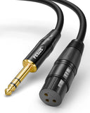 FEDUS 6.35mm (1/4 Inch) Mono Male to XLR Female Cable, Gold-Plated Heavy Duty Oxygen-Free Copper Shielded Audio Patch Cord for Microphones, Speakers, Guitars DJ Mixers Amplifiers Studio Recording 3M