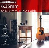 Fedus 6.35Mm To 6.35Mm Cable,Jack Mono To Mono Audio Cable For Mixer, Microphone, Electric Guitar, Amplifier, Stereo Speaker 1/4" P38 Male Record Line Guitar Bass Instrument Studio Cable Cord-5Meter-Black