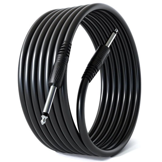 Fedus 6.35Mm To 6.35Mm Cable,Jack Mono To Mono Audio Cable For Mixer, Microphone, Electric Guitar, Amplifier, Stereo Speaker 1/4" P38 Male Record Line Guitar Bass Instrument Studio Cable Cord-5Meter-Black