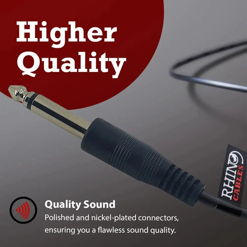 Fedus 6.35Mm To 6.35Mm Cable, TR Jack Mono To Mono Audio Cable For Mixer, Microphone, Electric Guitar, Amplifier, Stereo Speaker 1/4 inch Mono Jack" P38 Male Record Line Guitar Bass Instrument Studio Cable Cord Black FEDUS