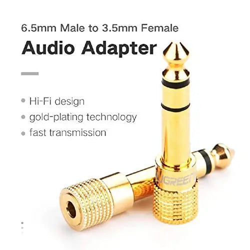 FEDUS 6.35mm Stereo Male to 3.5mm Female Stereo Jack Headphone Adapter Converter Pack of 1 FEDUS