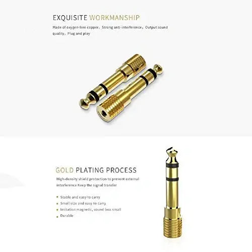 FEDUS 6.35mm Stereo Male to 3.5mm Female Stereo Jack Headphone Adapter Converter Pack of 1 FEDUS