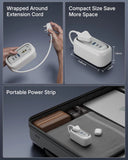 FEDUS 67W GaN Travel Power Adapter Strip Compact Extension Board with USB Ports 4ft Long Retractable Cable Cord, 2 Type C, 1 USB Ports, 2 International Power Sockets, 2500W for Laptop, Home Appliances