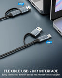 FEDUS 3.0 USB C Hub, 7 in 1 Type C Multi USB Connector Adapter with USB 3.0 and USB 2.0 Ports, USB Expander for Laptop, Mobile, Pc, Printers, Flash Drive, MacBooks, HDD, Camera, Keyboard,Mouse