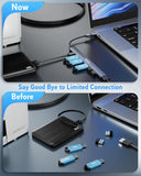 FEDUS 3.0 USB C Hub, 7 in 1 Type C Multi USB Connector Adapter with USB 3.0 and USB 2.0 Ports, USB Expander for Laptop, Mobile, Pc, Printers, Flash Drive, MacBooks, HDD, Camera, Keyboard,Mouse