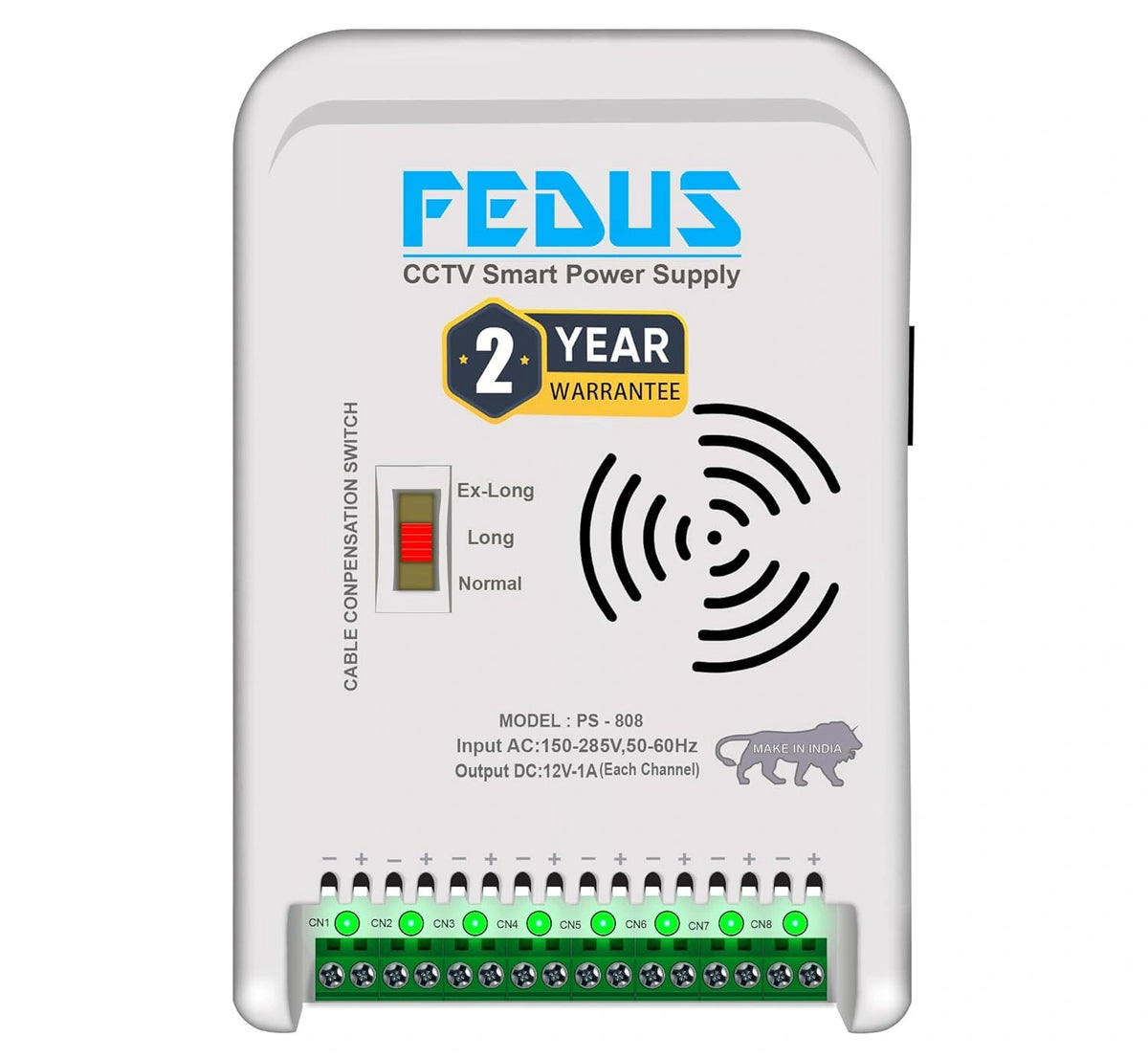 FEDUS 8 Channel SMPS for CCTV, Power Supply Adapter for up to 8 CCTV Security Cameras, CCTV Power Supply SMPS, Power Supply Adapter for Video Surveillance Camera System, CCTV, Dome, Bullet Cameras
