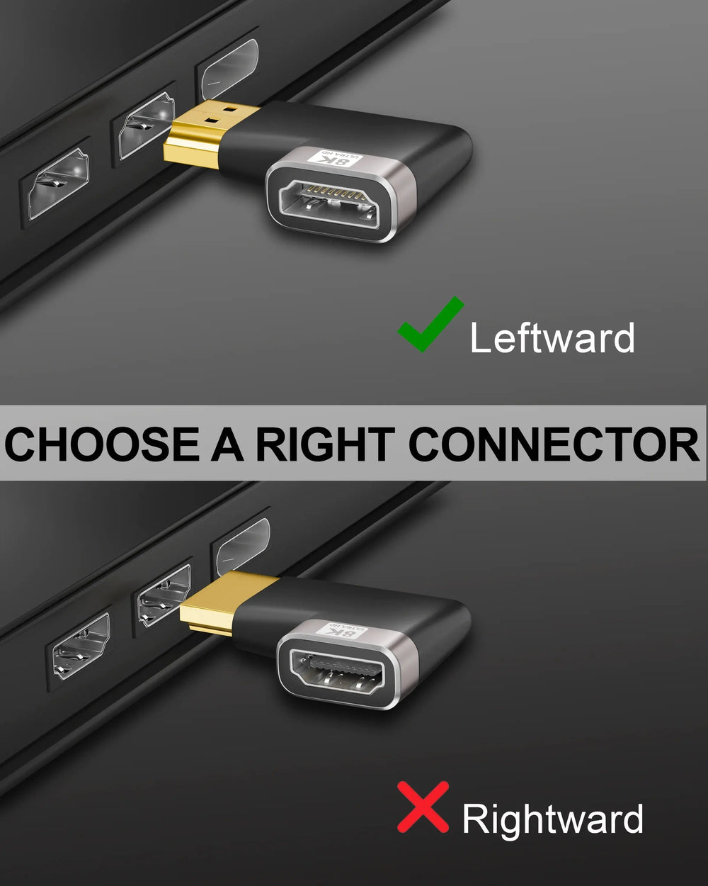 FEDUS 8K Ultra HD HDMI Connector 90 Degree L Shape Flat HDMI Male to Female Converter Left Angle HDMI Adapter Extender for TV Led LCD TV Stick, Xbox, PS4 PS5, Supports 3D HDR, eARC, 8K@60Hz 4K@144Hz Cheeku Technologies