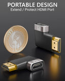 FEDUS 8K Ultra HD HDMI Connector 90 Degree L Shape Flat HDMI Male to Female Converter Left Angle HDMI Adapter Extender for TV Led LCD TV Stick, Xbox, PS4 PS5, Supports 3D HDR, eARC, 8K@60Hz 4K@144Hz