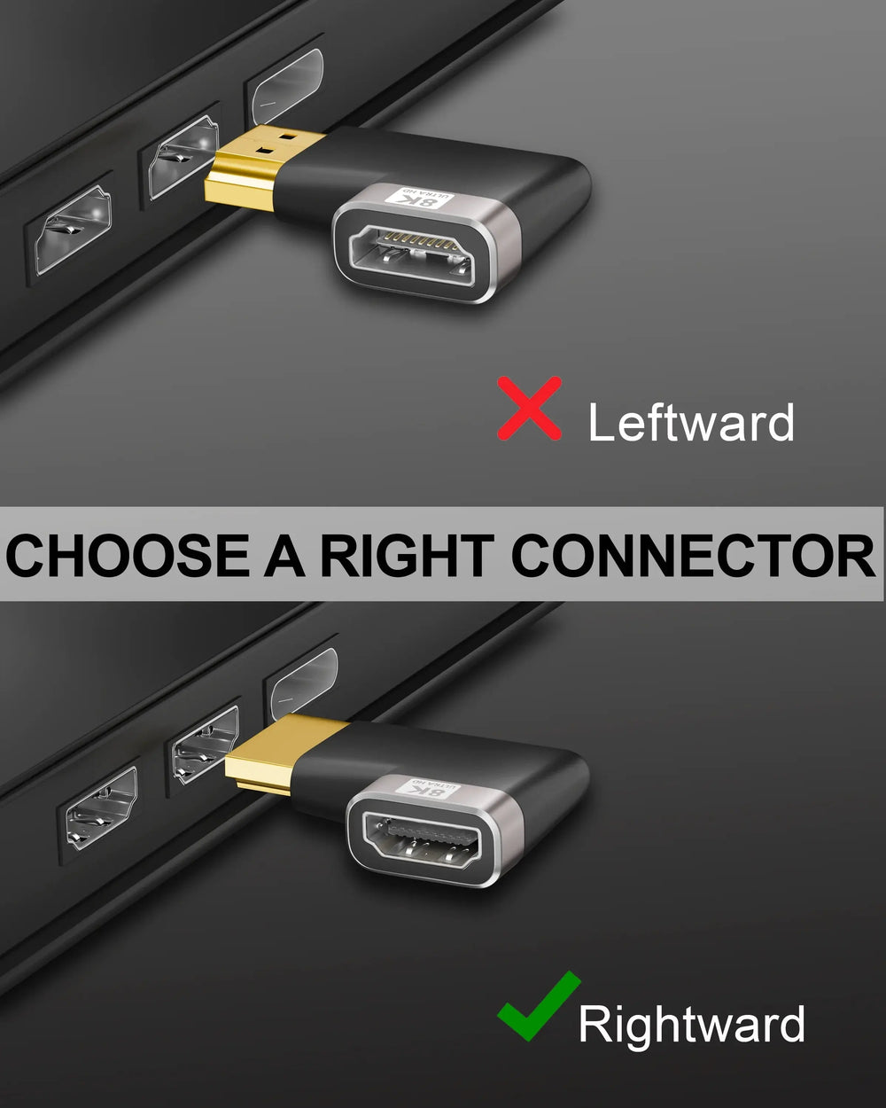 FEDUS 8K Ultra HD HDMI Connector 90 Degree L Shape Flat HDMI Male to Female Converter Right Angle HDMI Adapter Extender TV Led LCD TV Stick, Xbox, PS3 PS4 PS5, Supports 3D HDR, eARC, 8K@60Hz 4K@144Hz Cheeku Technologies