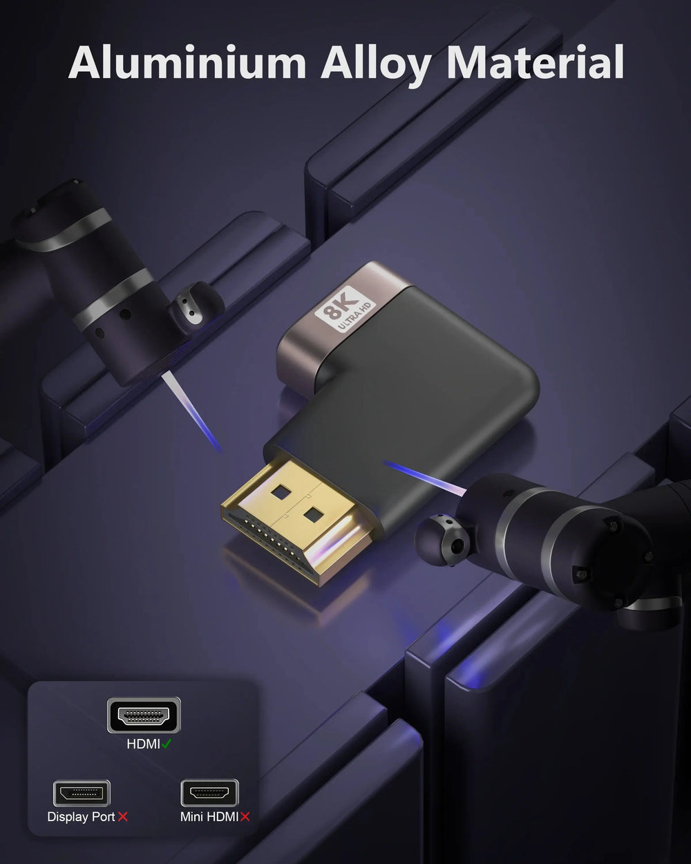 FEDUS 8K Ultra HD HDMI Connector 90 Degree L Shape Flat HDMI Male to Female Converter Right Angle HDMI Adapter Extender TV Led LCD TV Stick, Xbox, PS3 PS4 PS5, Supports 3D HDR, eARC, 8K@60Hz 4K@144Hz Cheeku Technologies
