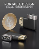 FEDUS 8K Ultra HD HDMI Connector 90 Degree L Shape Flat HDMI Male to Female Converter Right Angle HDMI Adapter Extender TV Led LCD TV Stick, Xbox, PS3 PS4 PS5, Supports 3D HDR, eARC, 8K@60Hz 4K@144Hz