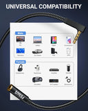 FEDUS 3.2 Feet 90-Degree 3.5 mm Male to Female Aux Extension Audio Cable with Microphone Nylon Braided TRRS 4 Pole Stereo Audio Extender Cord Aux Cable for Car for Speakers, Earphone Headphone, Phone