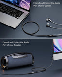 FEDUS 3.2 Feet 90-Degree 3.5 mm Male to Female Aux Extension Audio Cable with Microphone Nylon Braided TRRS 4 Pole Stereo Audio Extender Cord Aux Cable for Car for Speakers, Earphone Headphone, Phone