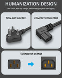 FEDUS 90 Degree L Shape 3 Pin Computer Power Cable Cord for Desktops, PC and Printers/Monitor SMPS Power Cable IEC Mains Power Cable Black
