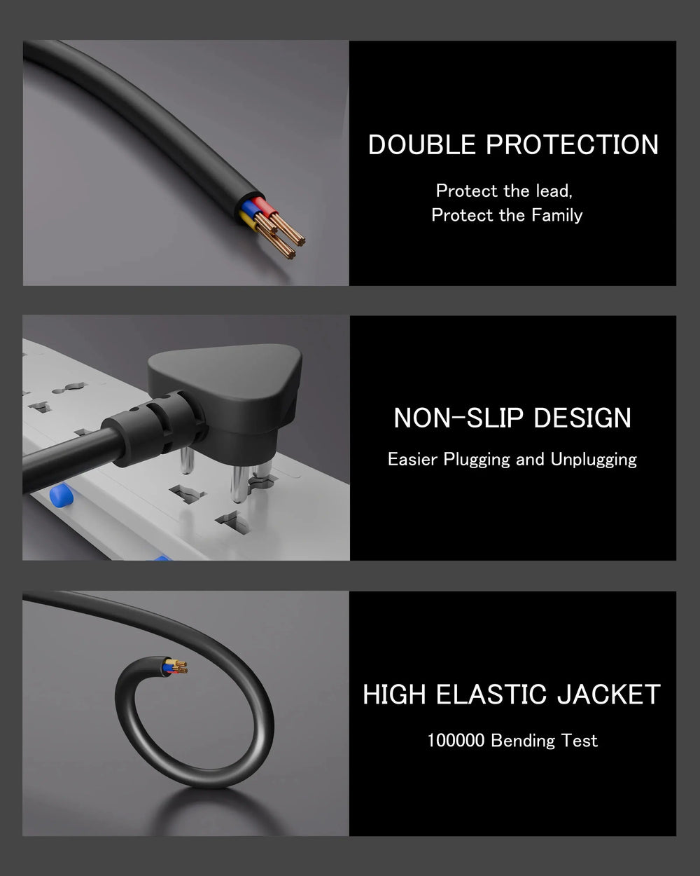 FEDUS 90 Degree L Shape 3 Pin Computer Power Cable Cord for Desktops, PC and Printers/Monitor SMPS Power Cable IEC Mains Power Cable Black FEDUS