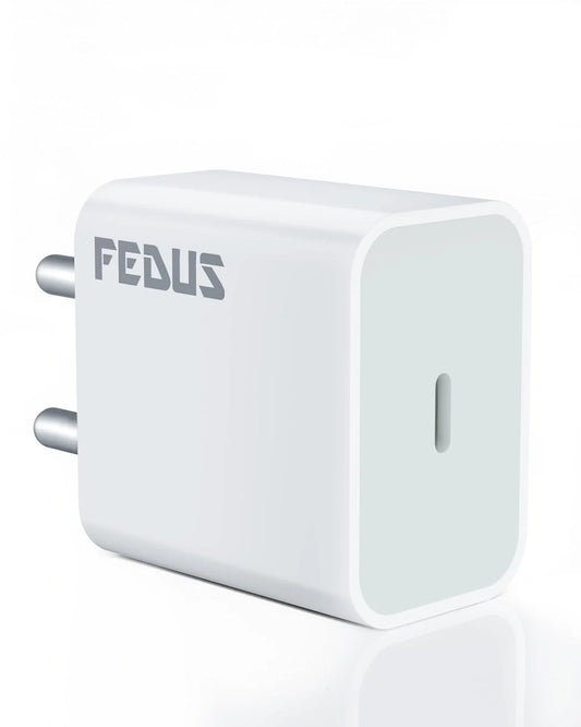 FEDUS Apple Charger 20W Original, 20W Fast Type C PD iPhone Charger Adapter Compatible with 15, 14, 13, 12, 11, X/Xr Series AirPods, iPad/iPad Mini and AirPods, BIS Certified with 2 Year Warranty