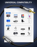 FEDUS Aux Cable for Speakers, Aux Extension Cable, 3.5 mm Male to Female Audio Cable (1 Meter 3.2 Feet) TRS 3 Pole Stereo Audio Extender Cord Aux Cable for Car, Earphone, Headphone, Phone, Tablet