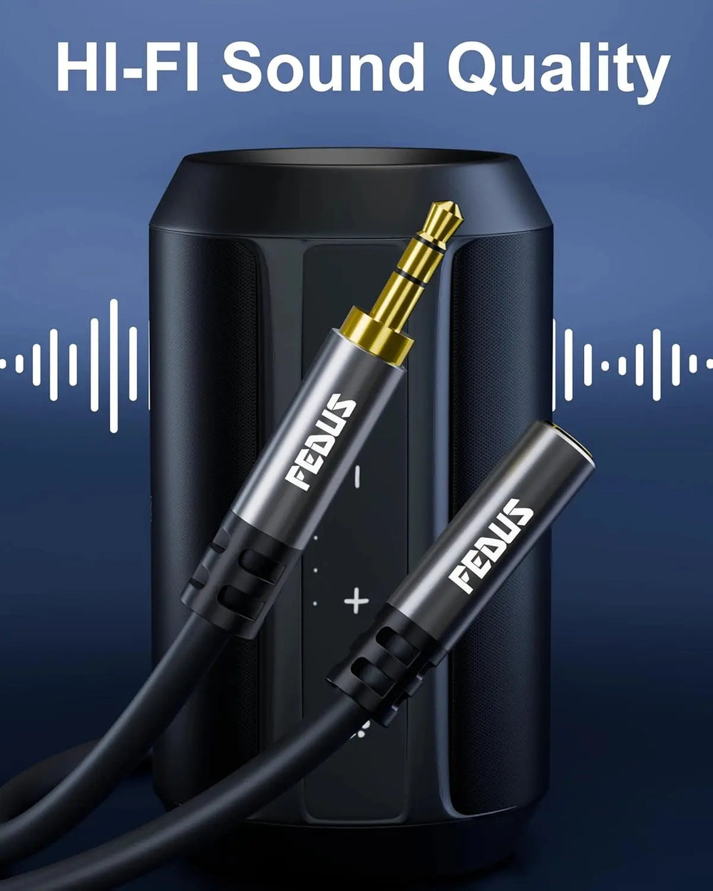 FEDUS Aux Cable for Speakers, Aux Extension Cable, 3.5 mm Male to Female Audio Cable TRS 3 Pole Stereo Audio Extender Cord Aux Cable for Car, Earphone, Headphone, Phone, Tablet FEDUS