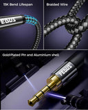 FEDUS Bass-X 3.5mm Male to Female Audio Extension Cable with Mic Support, 90 Degree L-Shape TRRS 4 Pole Conductor Stereo Aux Cord, Extender for Laptop, Phone, Car, Gaming, Speakers, Headphone