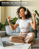 FEDUS Bass-X 3.5mm Male to Female Audio Extension Cable with Mic Support, 90 Degree L-Shape TRRS 4 Pole Conductor Stereo Aux Cord, Extender for Laptop, Phone, Car, Gaming, Speakers, Headphone