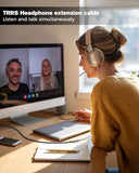 FEDUS Bass-X 3.5mm Male to Female Audio Extension Cable with Mic Support, 90 Degree L-Shape TRRS 4 Pole Conductor Stereo Aux Cord, Extender for Laptop, Phone, Car, Gaming, Speakers, Headphone