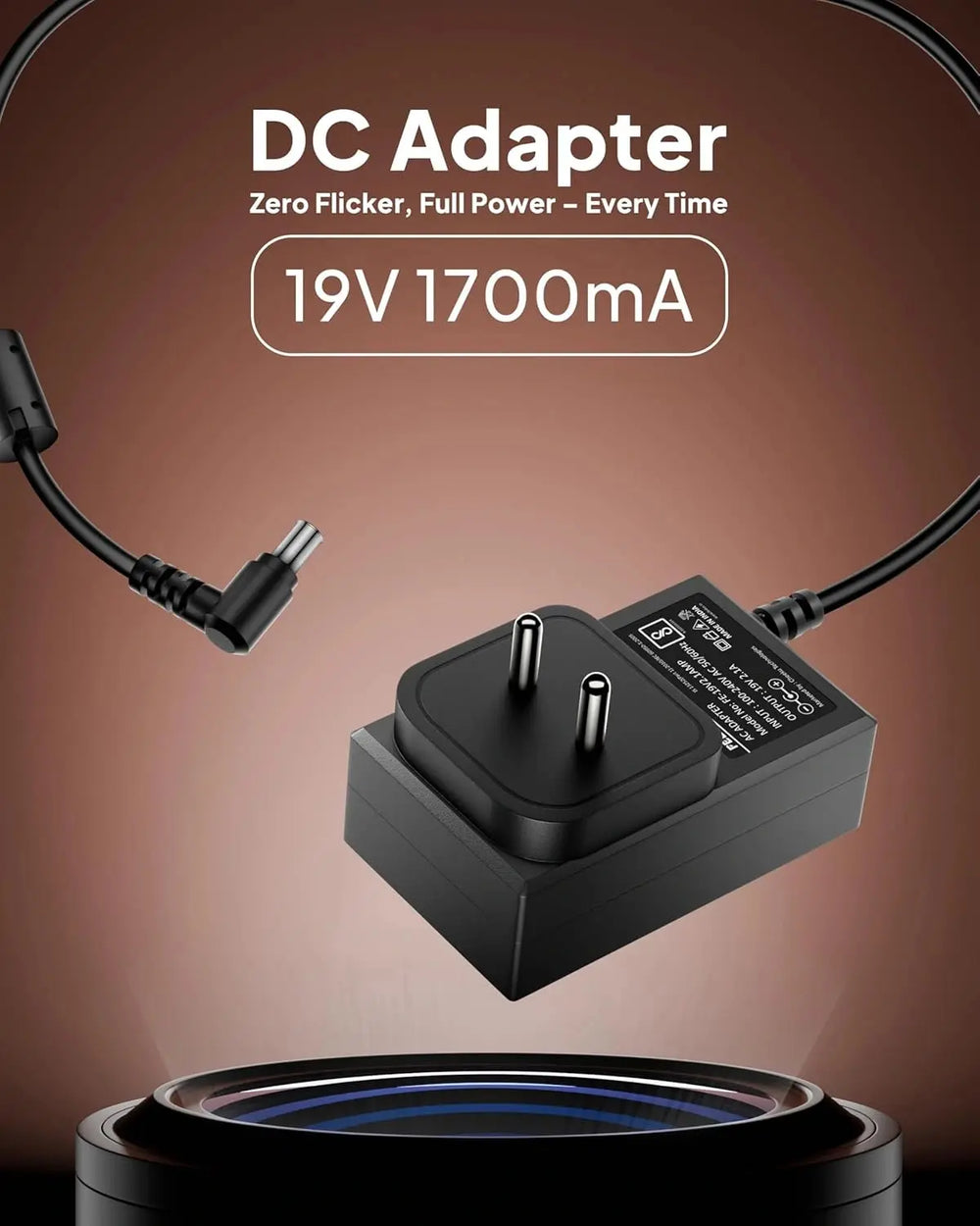FEDUS BIS Certified 19V 1.7Amp Adapter for LG Monitor, Power Supply Cord of HDTV, LCD LED Monitors,TV Compatible for 19” 20” 21.5” 24” 27” 29” 32Inch TV Monitor, Input: 220V-50Hz 50mA Output 19V/1.7A FEDUS