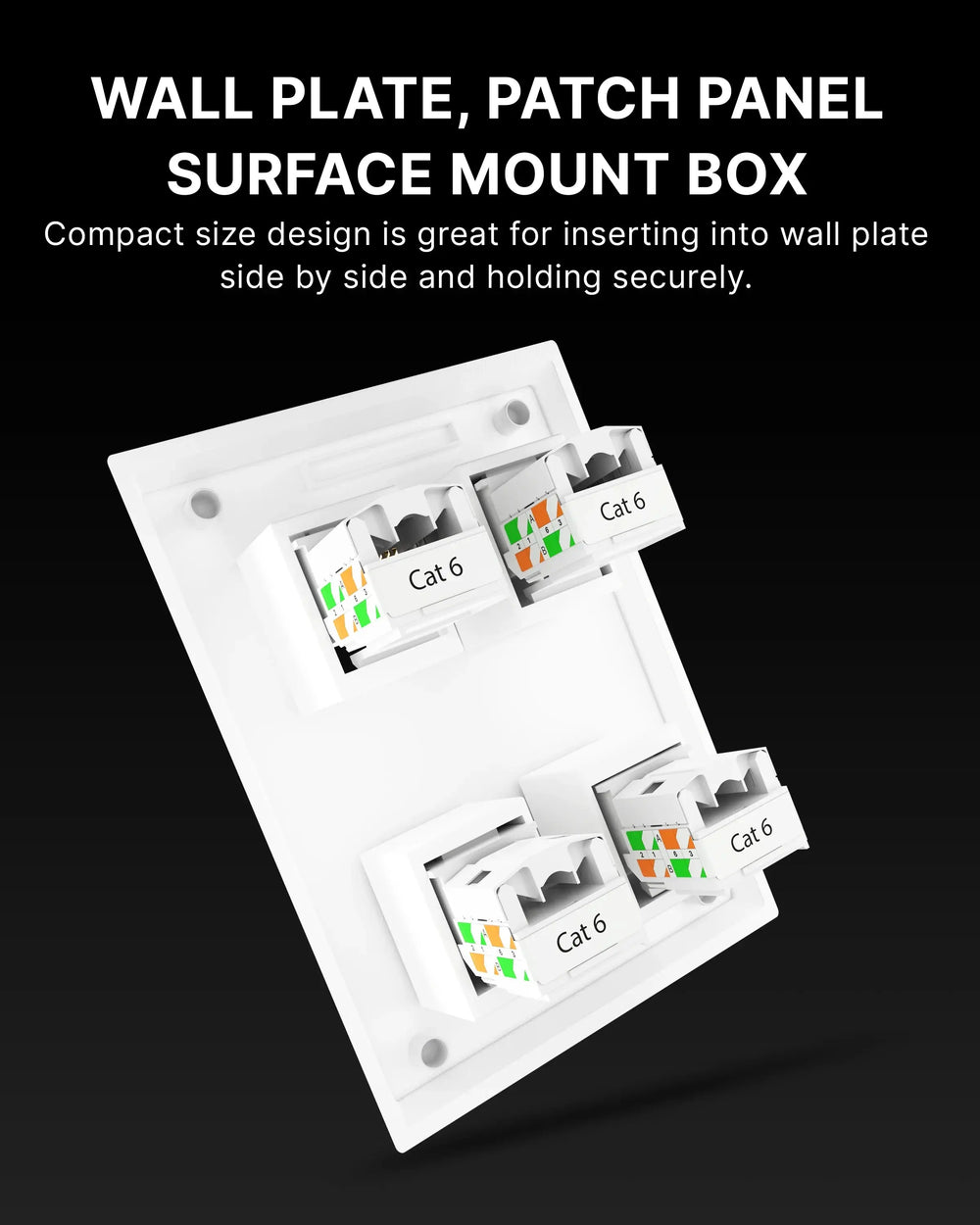 FEDUS Cat5/5e/6 RJ45 Keystone Jack Adapter, UTP Modular Female Network FEDUS