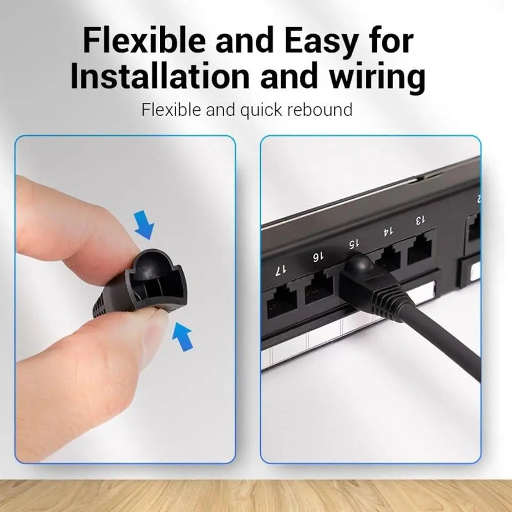Flexible cable connector with text 'Flexible and Easy for Installation and wiring' on a white background.