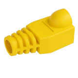 Yellow plastic connector on a white background